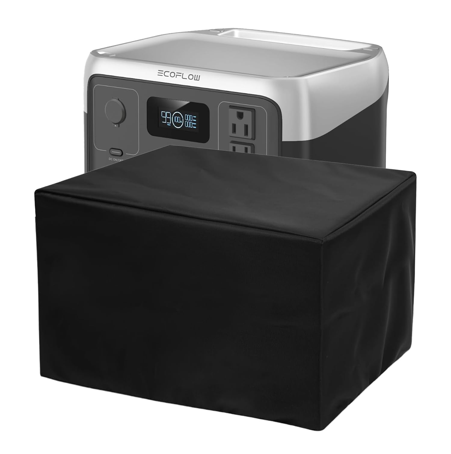 Black Portable Power Station Cover – Durable, Dust & Scratch Proof, Washable Nylon, Universal Fit – EcoFlow RIVER 2 Compatible-image-28
