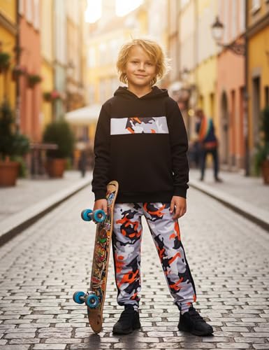 Image of Boys Clothes Boy Outfits 2-Piece Long Sleeve Hoodie and Camouflage Pants Boys Fall Winter Clothes for 6-16 Years