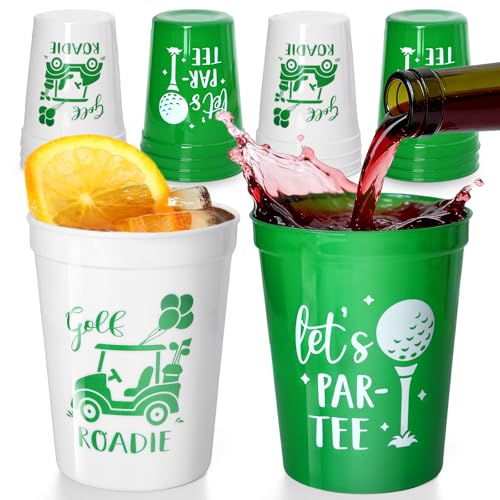 Nefelibata Golf Bachelorette Party Cups 12Pcs Let's Par-Tee Plastic Cups Masters Golf Themed Party Decorations for Getting Hitched Bridal Shower Birthday Party Favors Supplies 16OZ Reusable