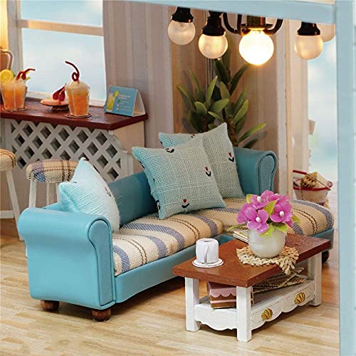 Puppenhaus Spielzeug Miniatur Puppenhaus Kit 3D Puzzles Holz Miniatur Puppenhaus DIY Kit Licht Legende der Blue Sea… – Bild 4