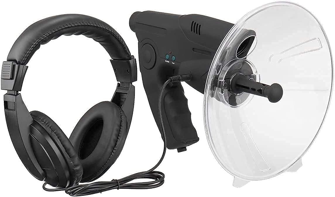 Microfono parabolico a ingrandimento 8X, amplificatore audio monoculare, attrezzatura spionaggio, dispositivi di ascolto a lunga distanza attraverso le pareti fino a 300 ft