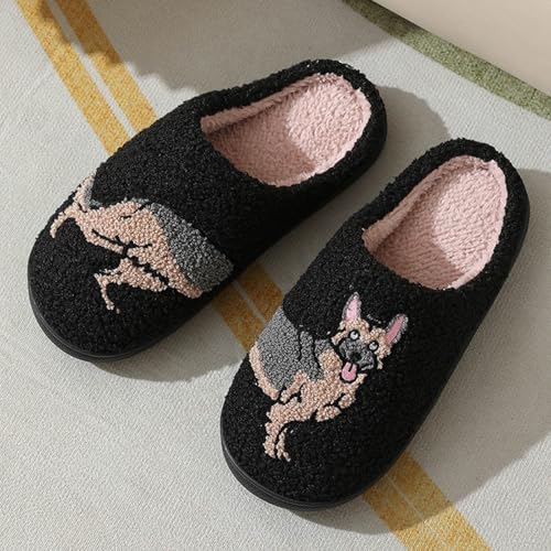 Figdews lammfell hausschuhe herren,Cute Dachshund Hausschuhe Frauen Männer Fuzzy Memory Foam Cartoon Tier Schlappen Neuheit Lustige Hund Pantoffeln Winter Warm Plüsch Pantoffeln