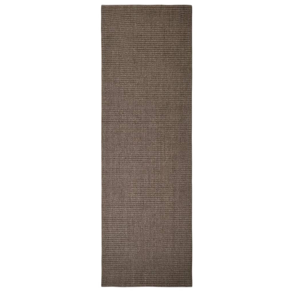 Alfombra para hogar y jardín, decoración, sisal, 80 x 250 cm, color marrón