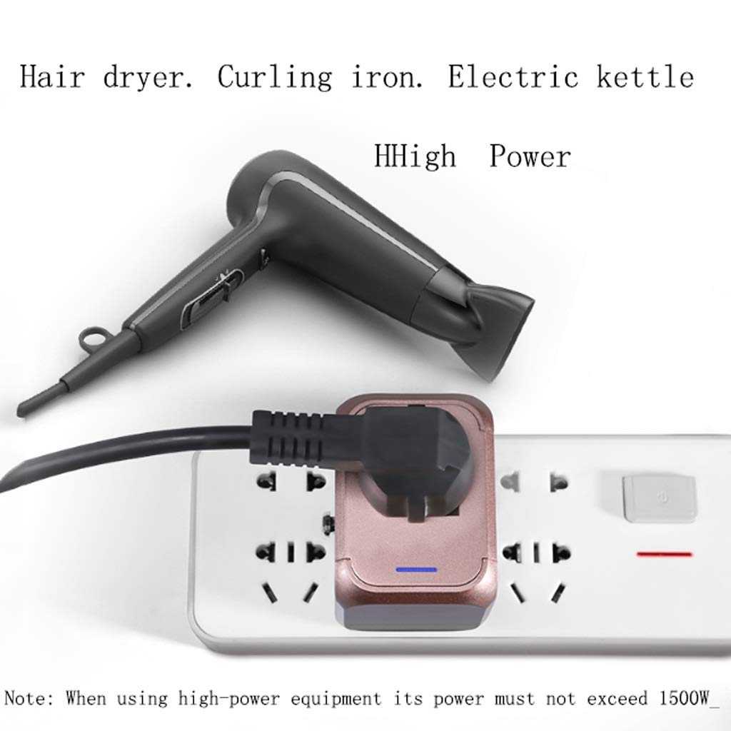 Socket de conversión de Carga Internacional de Viaje portátil, Adaptador Universal Mundial, convertidor de Socket Universal (Color : Black)