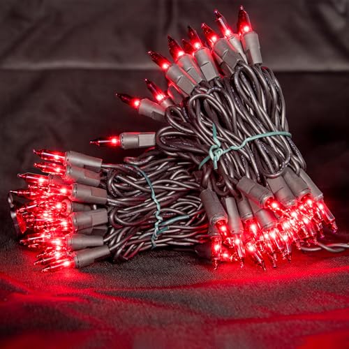 Purple Halloween String Lights - 100 Count Incandescent Mini Purple Halloween Lights for Small Tree, Crafts, Indoor and Outdoor Christmas Decorations, 22.7 Feet Black Wire Set