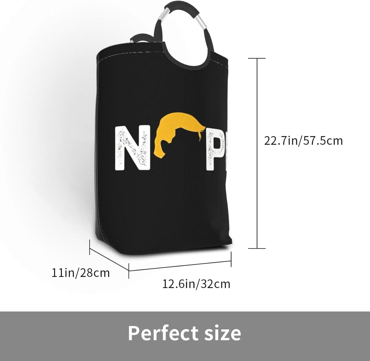 Foldable Square Laundry Storage Bag 50l - Waterproof Oxford Cloth, Pe Base, Aluminum Handles, All-Over Print Not My King Usa