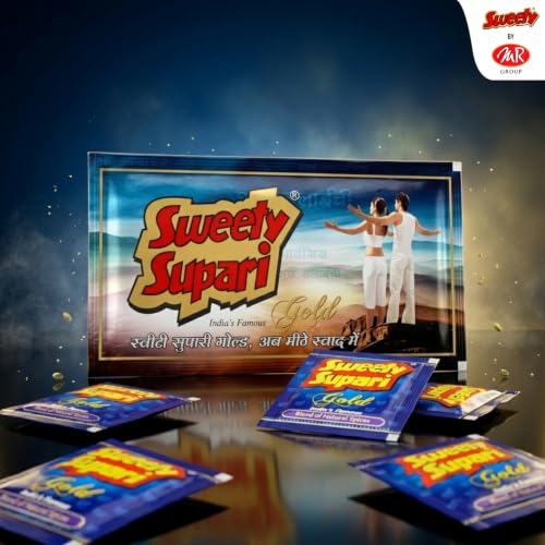 Image of Sweety Supari Gold Meethi Supari | Strong Flavoured Betel Nut Mouth Freshener | Premium Sweet Supari | Pack of 35 Pouch (Pack Of 1)