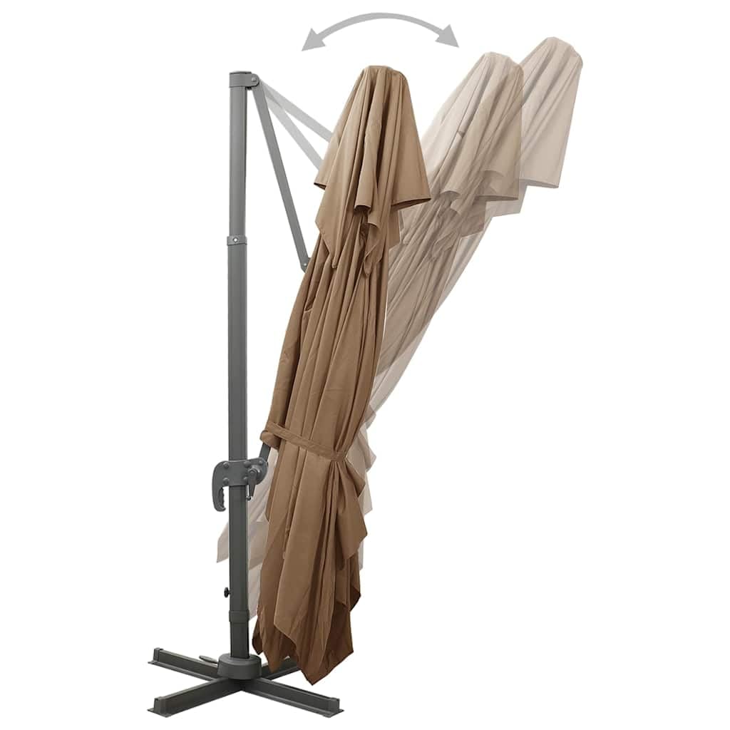 Parasol przeciwsłoneczny z wentylacją i korbą, 300 x, bordowy, ogrodowy z aluminiowym masztem, obracany w stopniach, ochrona przed promieniowaniem UV, zapewnia cień na taras, do ogrodu, na