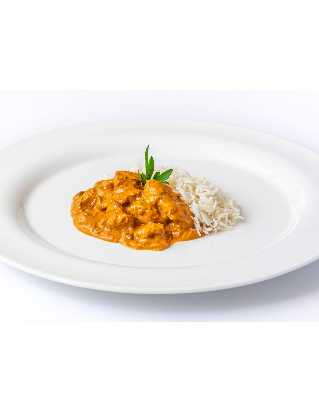 CASCAJARES - Pollo al Curry Tikka Masala con Arroz Basmati, Listo para Calentar en el Microondas, Perfecto para Dos Personas, 350 Gramos de Pollo y 250 Gramos de Arroz, Sin Gluten