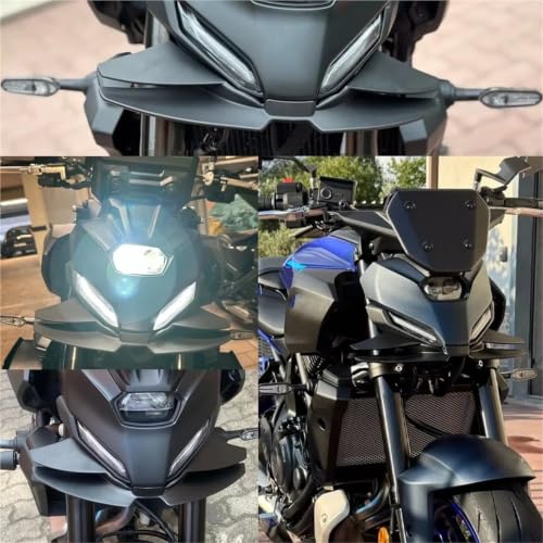 Spoilers ailerons pour MT-07 2025 becquet avant noir mat