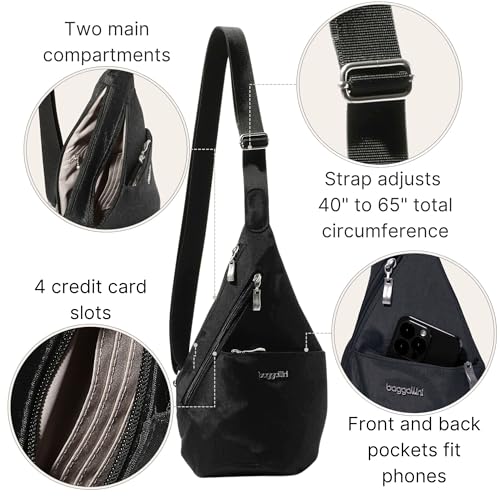 Image of Baggallini Mini Sling - 12x7 Sling Crossbody Bag Backpack with Adjustable Shoulder Strap