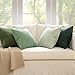 MIULEE Boho Farmhouse Sage Green Throw Pillow Covers 18x18 Inch Set of 4 Mordern Nordic Cushion Covers Soft Corduroy Spring Home Decor for Couch Bed Sofa Living Room Forest Green