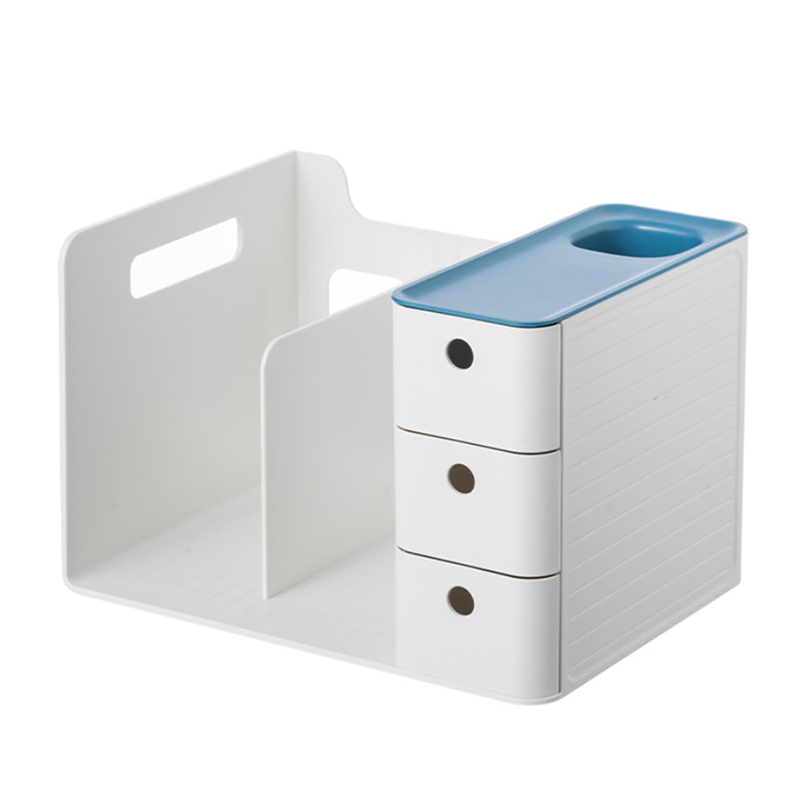purzen Organizador De Escritorio Organizador De Papelería De Estante con Organización Y Almacenamiento De Portalápices para Escritorio, Oficina, Mostrador, Dormitorio,Azul