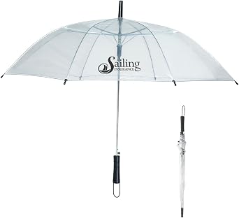 Promos On-Time 25-Qty Custom Printed Clear Umbrellas with Logo or Message