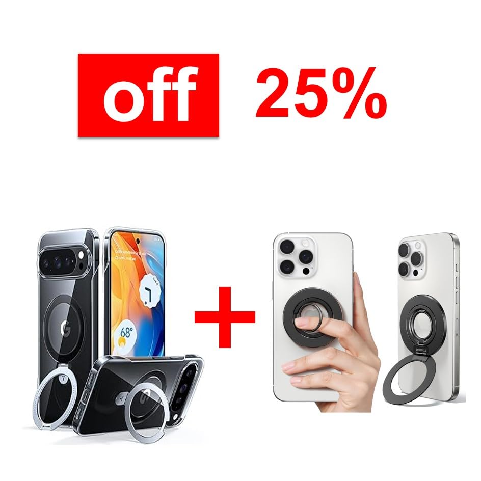 TORRAS Magnetic Phone Grip Ring Holder Kickstand & Case Magnetic