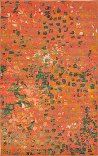 Labios, Compra de libro digital Unique Loom Jardin Collection Vibrant Abstract Orange Area Rug (5' x 8')