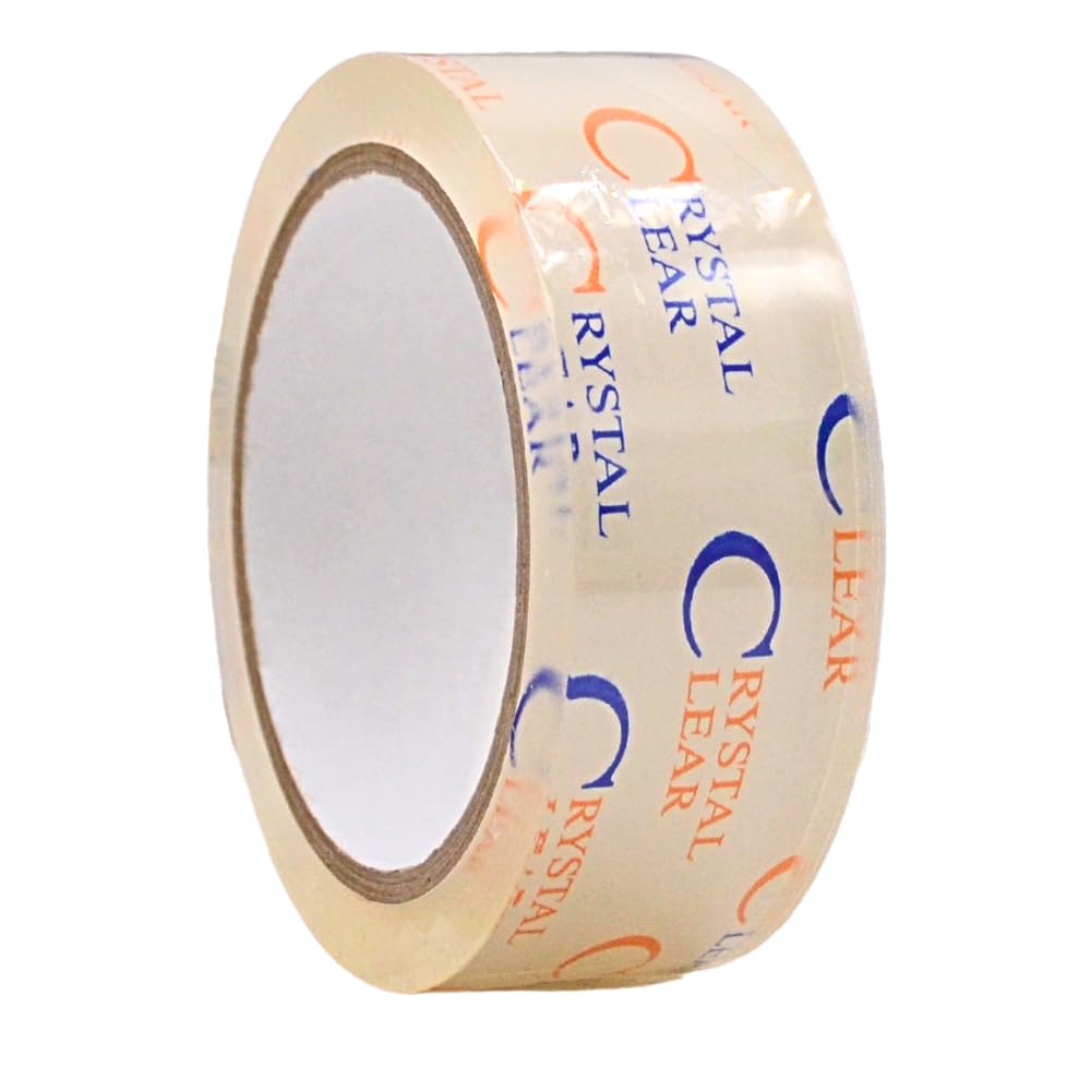 WOD CST22CC Crystal Clear See-Through Packing Tape – 1.5 inch x 110 yds. for Carton Sealing Mailing, Shipping, and Protection, Label Covering,