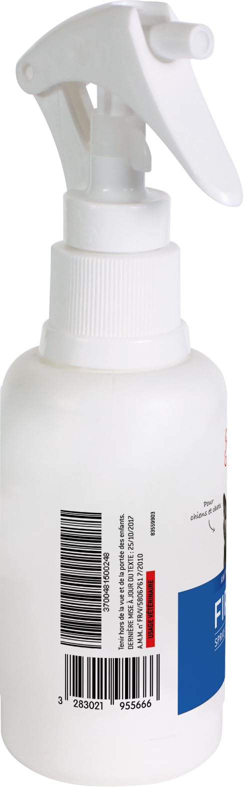 Fiprokil Spray 2,5 MG Chats & Chiens Clément Thékan - Traitement des infestations par Les Puces/Tiques/Poux Broyeurs - Fabriqué en France - 100 ML