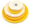 2Pcs Spiral Double-Stitched Buffing Wheel White Polished Wheel Pad Mop Kit Buffer Polishing Grinding Machine Pad 4 inch (100mm) 16mm Hole