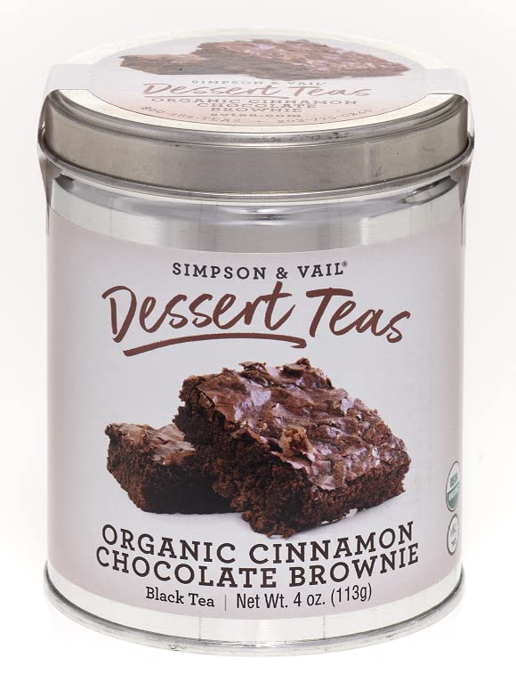 Simpson & Vail, Cinnamon Chocolate Brownie Organic Black Tea, Dessert Collection - 4 Ounce Tin / 50 Cups image 2