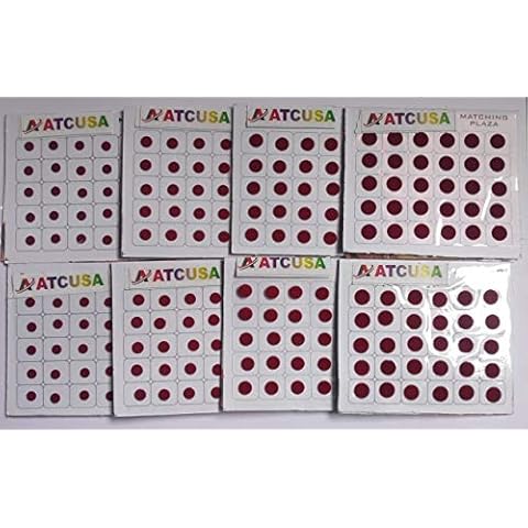 ATCUSA Bindi 240 Count Maroon & MultiSize Indian Daily Use Forehead Bindi Round Dot Tattoo Body Art Sticker craft decor belly velvet body jewelry face jewels (Maroon) Cover