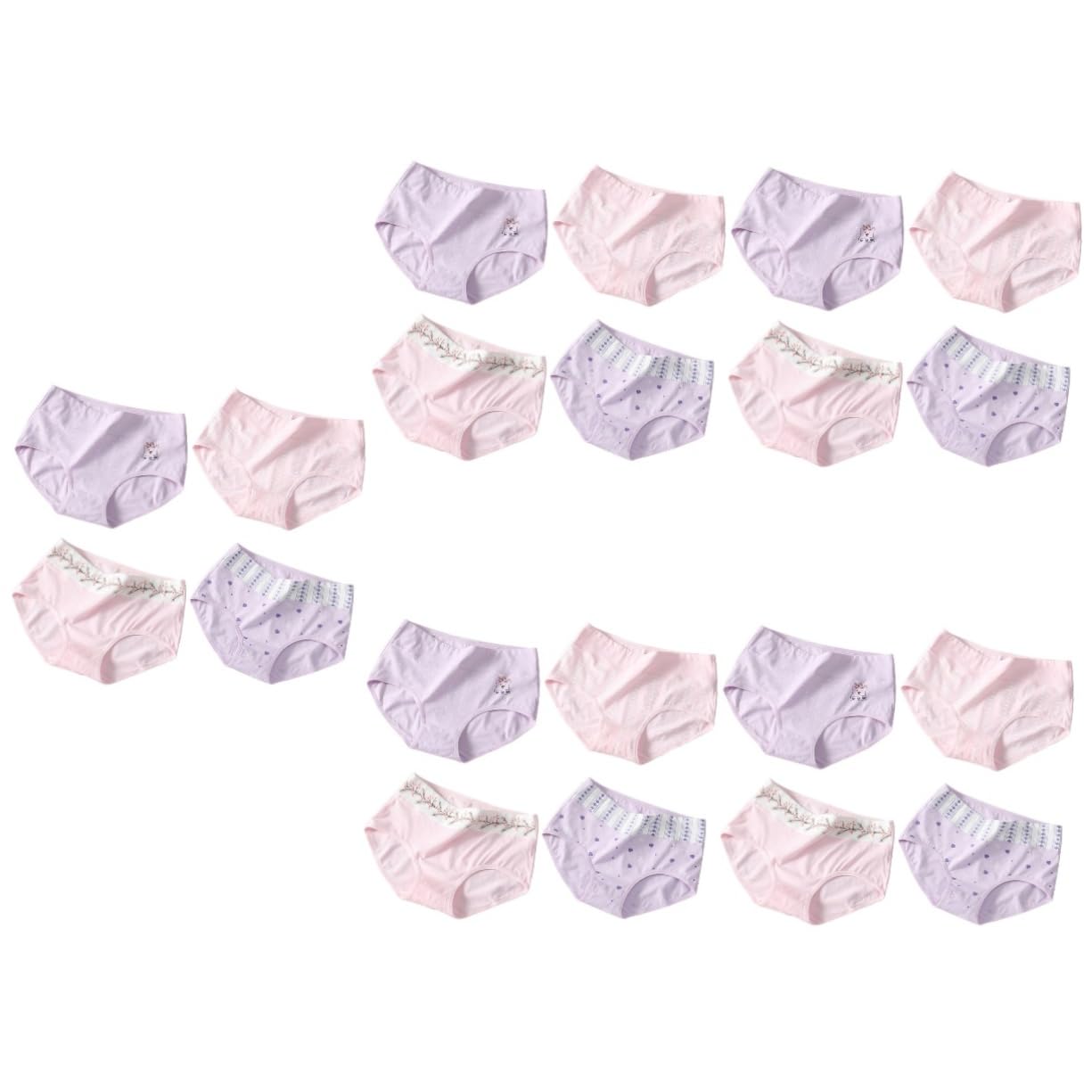 SHERCHPRY 8 piezas de ropa interior de algodón suave para niña, calzoncillos de algodón para mujer, ropa interior triangular, bragas de algodón para