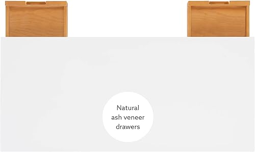 Miniatura 15 de Linon Escritorio moderno escandinavo blanco y natural Drake