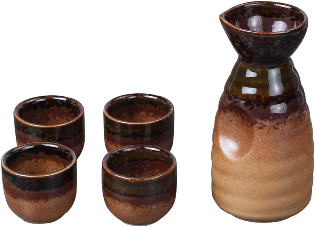 Lot de 5 tasses à saké japonaises en porcelaine peinte à la main