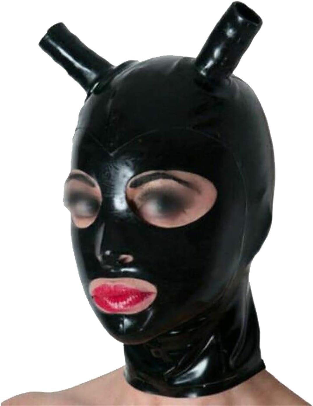 Latex Head Cover Latex Face Hood Rubber HeadMask Latex Party Decorate Mask for Cosplay Club Wear (M)
