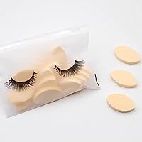 Vista 3 de 25 esponjas de práctica para artistas principiantes de pestañas, esponjas para extensiones de pestañas en forma de ojos, suministros para Beige