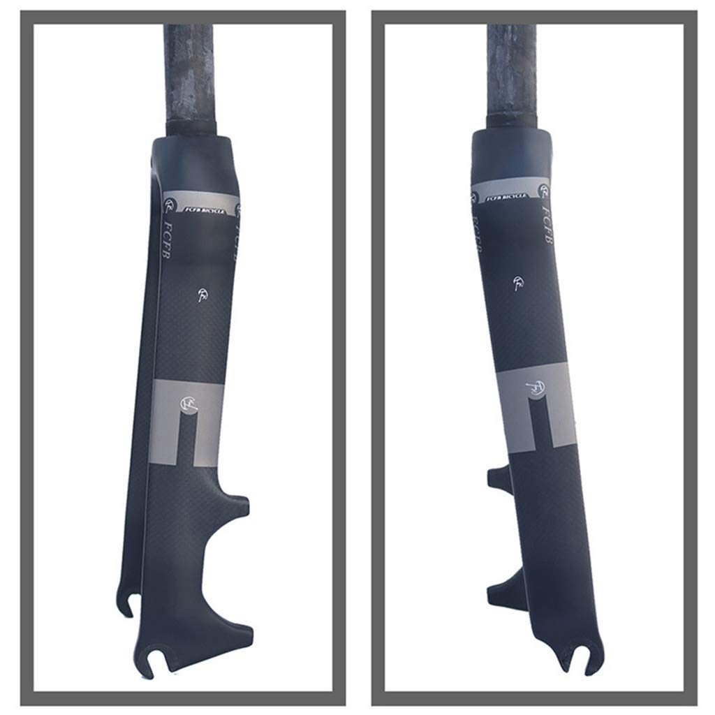 Forcella Anteriore Bici BMX 14 Pollici 3K Bicicletta Pieghevole in Fibra di Carbonio 400 mm Tubo Dritto 1-1/8"Ultraleggera 400 g