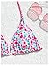 RoseSeek Girl's 2 Piece Swimsuits Floral Gingham Halter Triangle Wireless Bikini Bathing Suit Multicolor 11Y