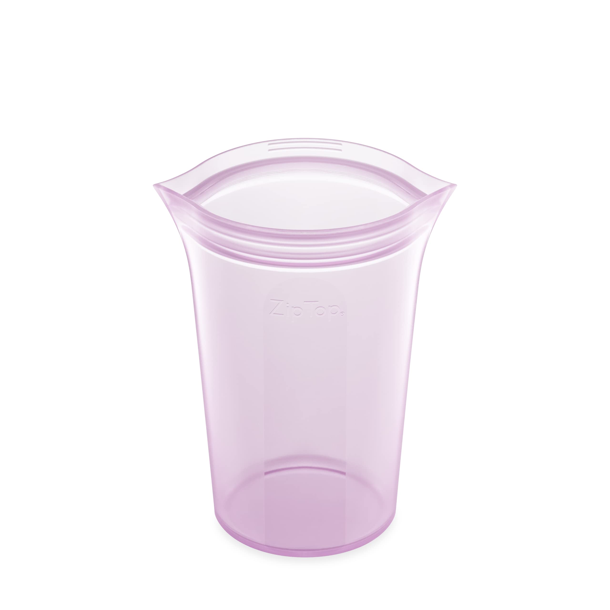 Zip Top Reusable Food Storage Bags | Large Cup [Lavender] | Silicone Meal Prep Container | Microwave, Dishwasher and Freezer Safe | Made in the USA
