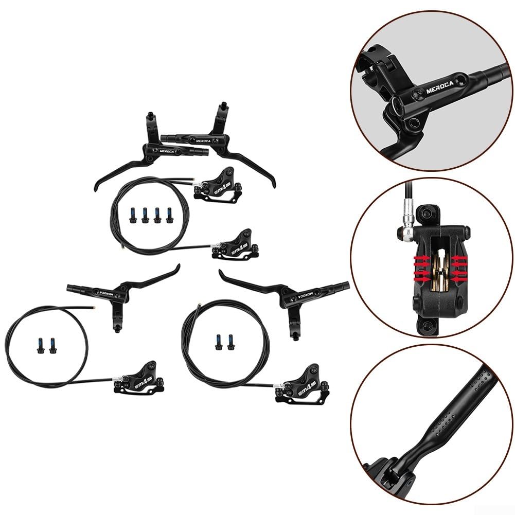 Freno a disco idraulico a 4 pistoni per bicicletta, pressione olio per bicicletta , pinza freno a 4 pistoni, sinistra (anteriore) 850 mm/destra (posteriore) 1600 mm (posteriore sinistra)