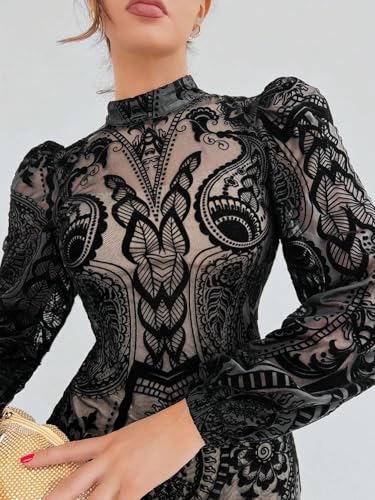 Dresses for Women Fashion Plush Waist Elegant Puff Sleeve Dress Trendy Mini Short Dress3