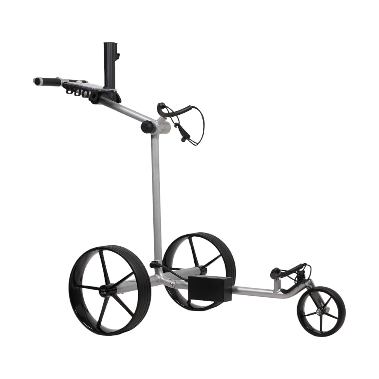 tour made RT-670S - Trolley da golf elettrico, pesa solo 5,5 kg, grazie al freno di stazionamento, al freno di discesa e al bilanciamento delle pendenze, ideale per luoghi montuosi, marchio tedesco