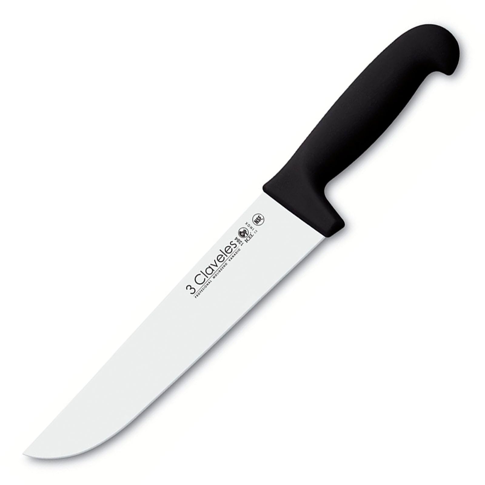 3 CLAVELES Set Cuchillos de Cocina-Cuchillo Carnicero, Deshuesador y Jamonero + Chaira + Maletín Portacuchillos con capacidad para 6 piezas, Alloy Steel, Cranberry, 39.5x19x24 cm