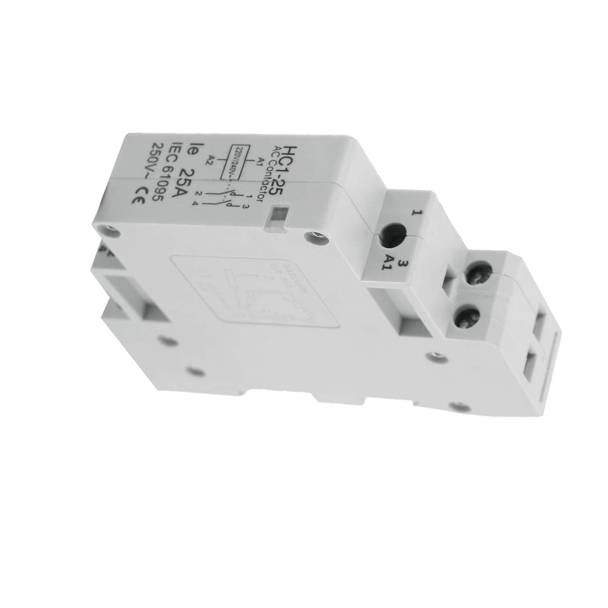 Aexit 220V/240V Coil Breakers, Load Centers & Fuses 25A 2 Pole 35mm DIN Rail Mount AC Circuit Breaker Panels Contactor HC1-25
