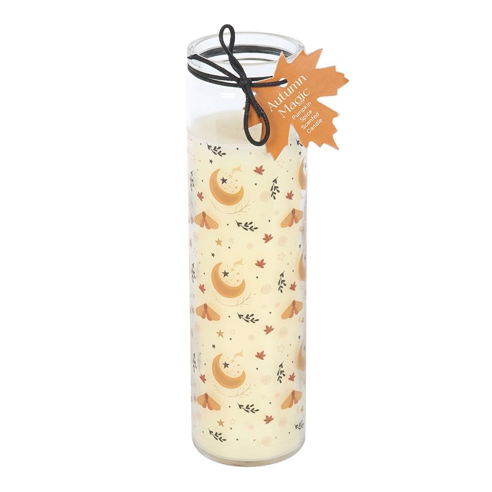 Autumn Magic Pumpkin Spice Tube Candle, Warm Pumpkin Spice Fragrance, 50-Hour Burn Time, Harvest Moon Design, Ideal for Fall Décor and Gifting
