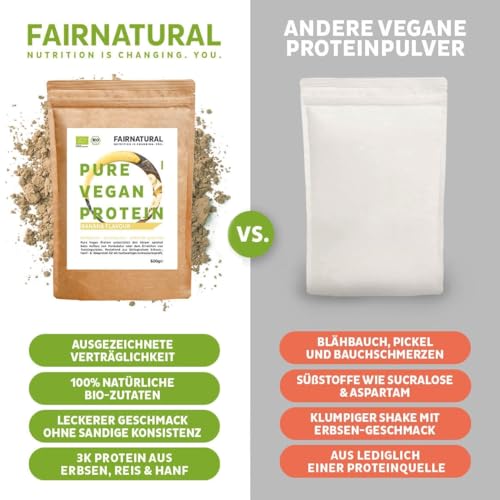 Erbsenprotein Fairprotein veganes Proteinpulver Bio Banane