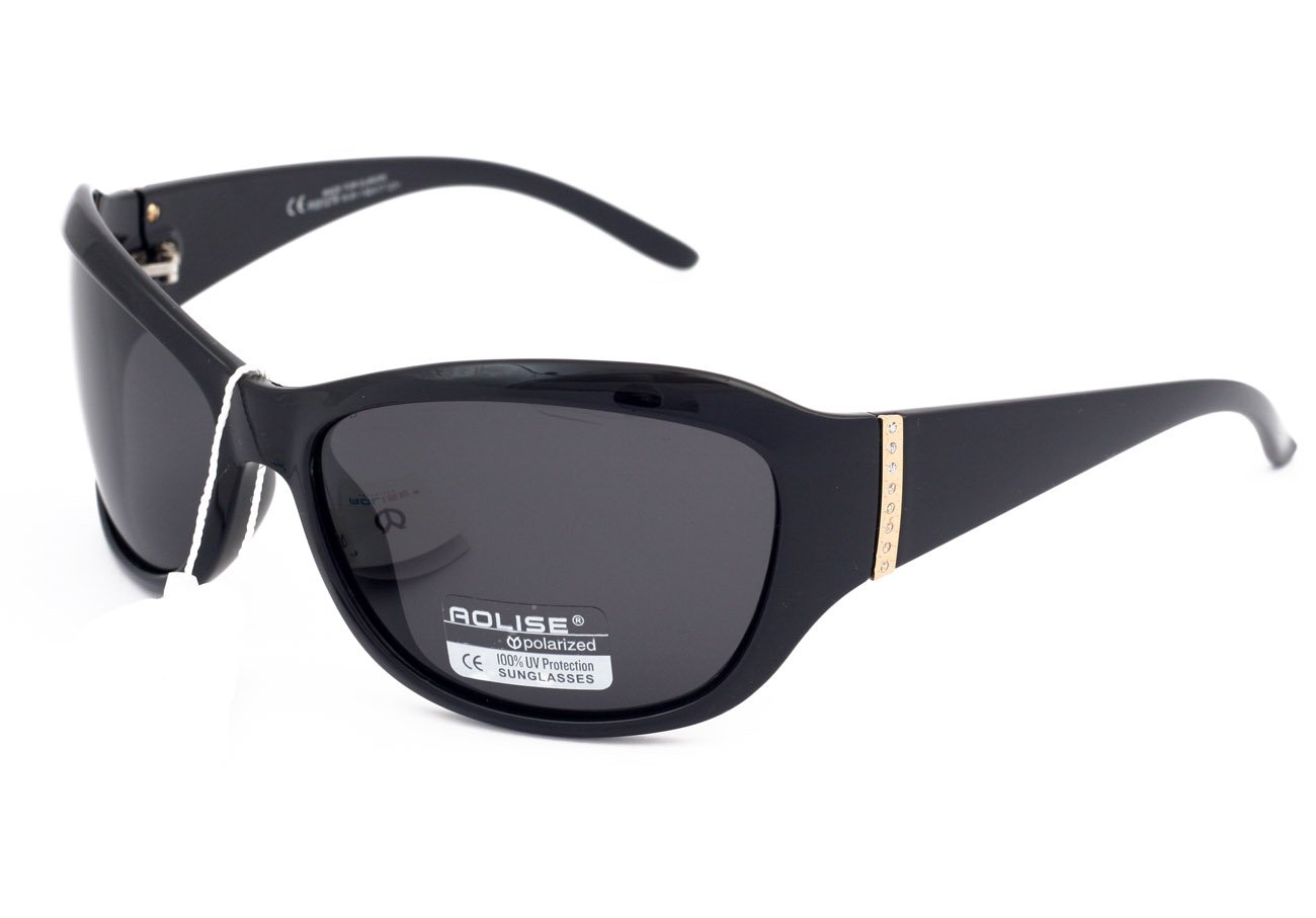 Aolise Genuine Polarized Sunglasses for Women Drivers Light Grey Lenses - Black Plastic Frame - No Glare - Filter Category 3