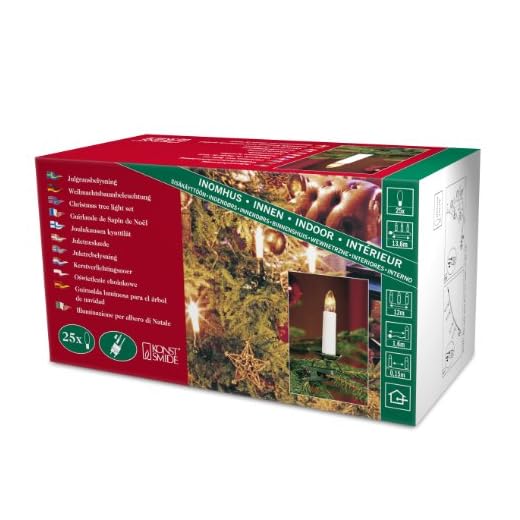 Konstsmide 2032-000 trädkedja med glödlampor, för inomhusbruk (IP20)/230V inomhus/delbar kontakt, 25 klara päron/grön kabel