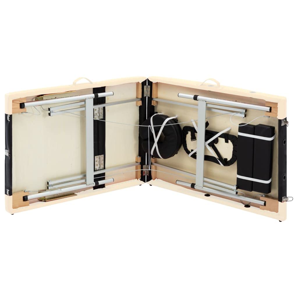 Table de Massage Pliable 3 Zones Aluminium Noir et Beige,Santé & beauté,Hygiène personnelle,Massage & Relaxation,Tables de Massage,17.1 kg-110237