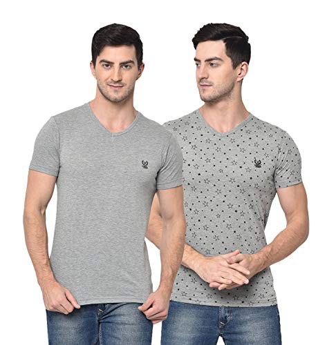 Image of Mack Jonney Men's Cotton Blended Regular Fit T-Shirts (Pack of 2)