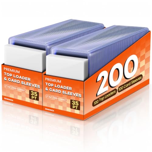 2 Pack of 200 Card Sleeves Top Loaders, 3" x 4" Hard Plastic Toploaders