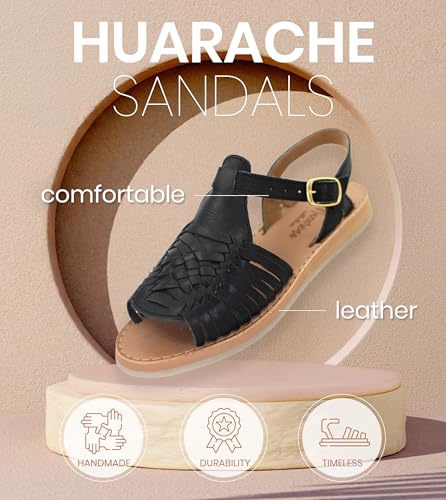Macarena Collection Womens Shoes Leather Sandals for Women | Huarache Handmade Mexican Sandals Women | Comfortable & Stylish Womens Sandals 30443