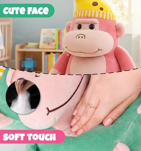 Image of Zest 4 Toyz Soft Toy for Girls (35 cm) | Cute Stuffed Animal Plush Toy | Baby Toys | Monkey Soft Toy Cuddly Teddy Bear for Kids | Birthday Gift for Girls - Multicolor