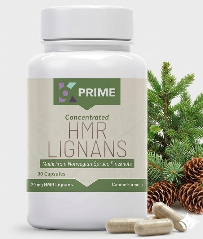 Prime HMR Lignans for Dogs - HMR Lignans 20mg - 90 Capsules - Vitamin for Healthy Pet