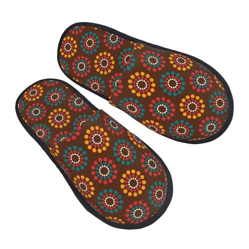 60s And 70s Aesthetic Print Women'S Fuzzy Slip On Indoor Outdoor Winter House Slippers2