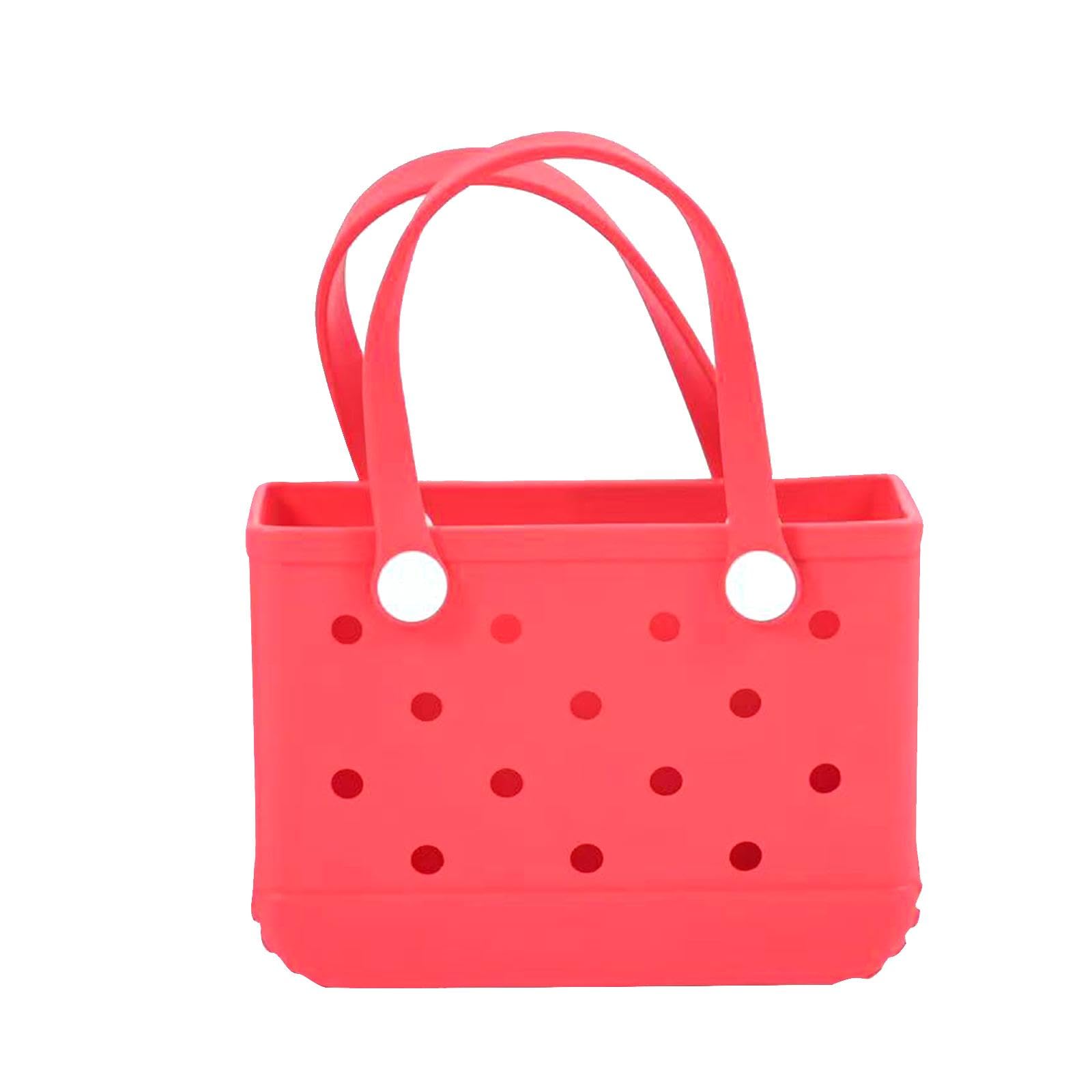 nivaa Washable Tote Bag Waterproof Handbag Organizer Fashion Summer Kids Beach Bag Red-picture-15